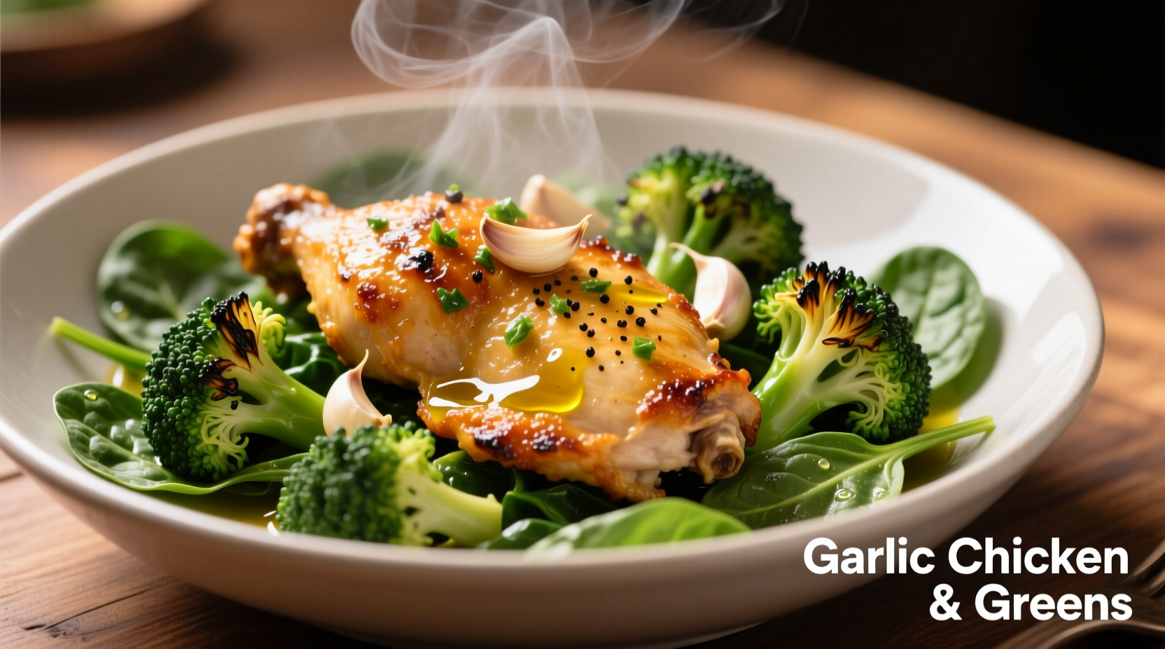 Perfect Garlic Chicken with Broccoli and Spinach Recipe