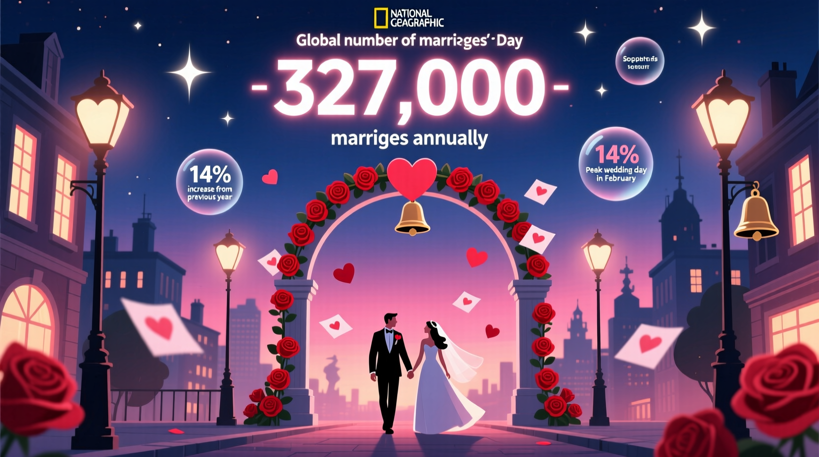 how many marriages take place annually on valentines day