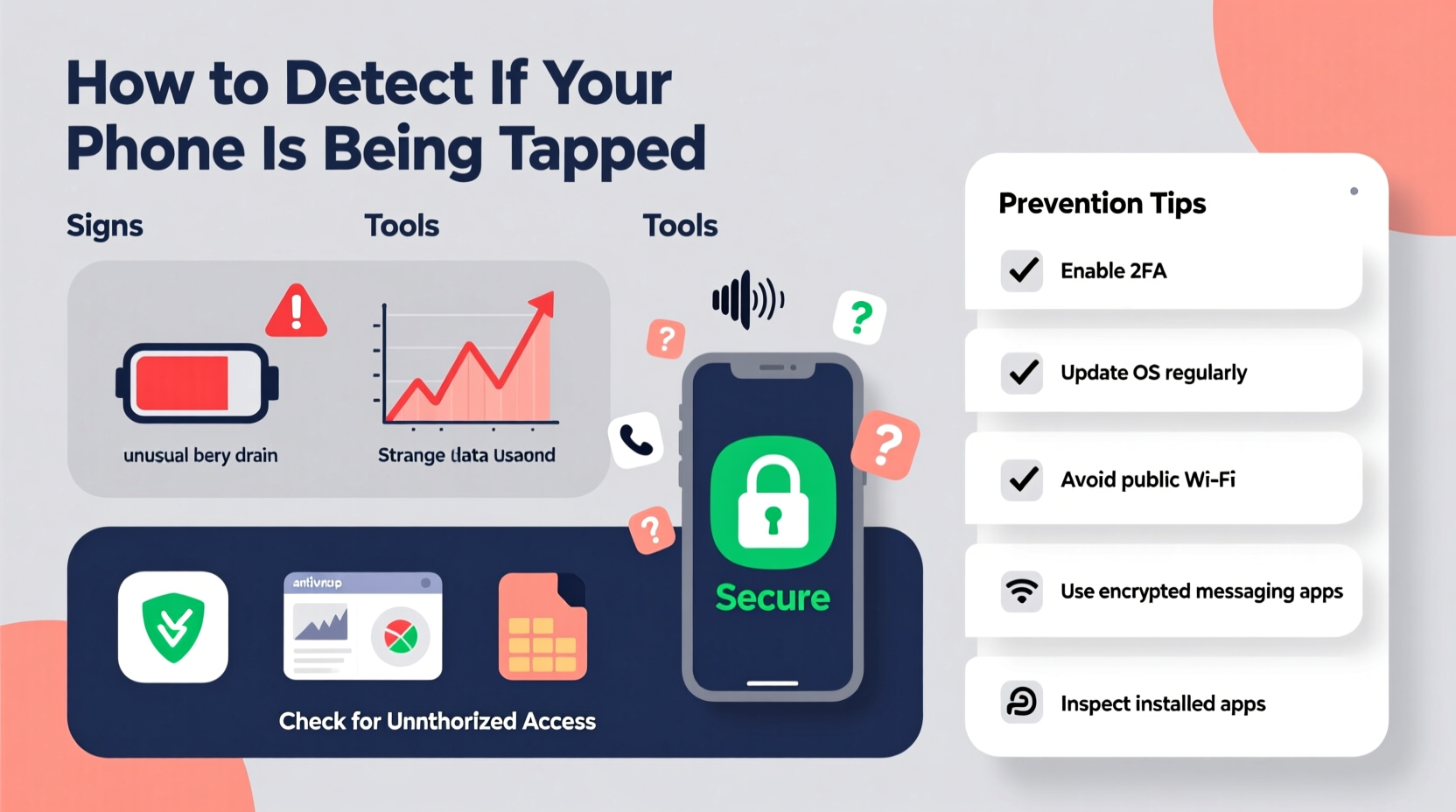 how to detect if your phone is being tapped signs tools and prevention tips
