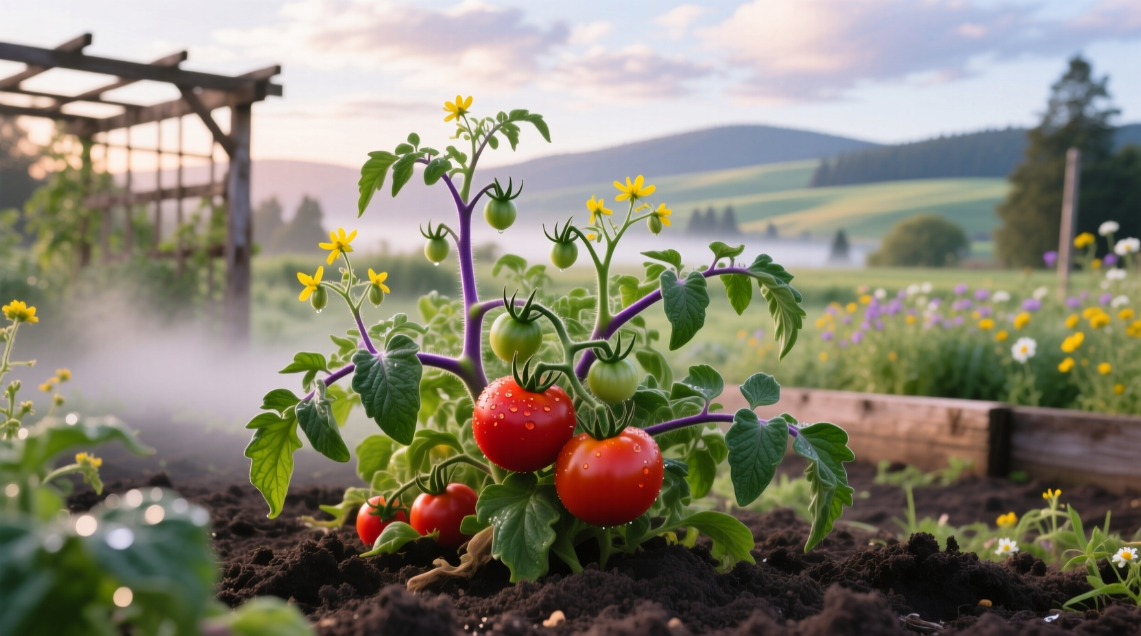 Oregon Spring tomato variety growing in a Willamette Valley garden