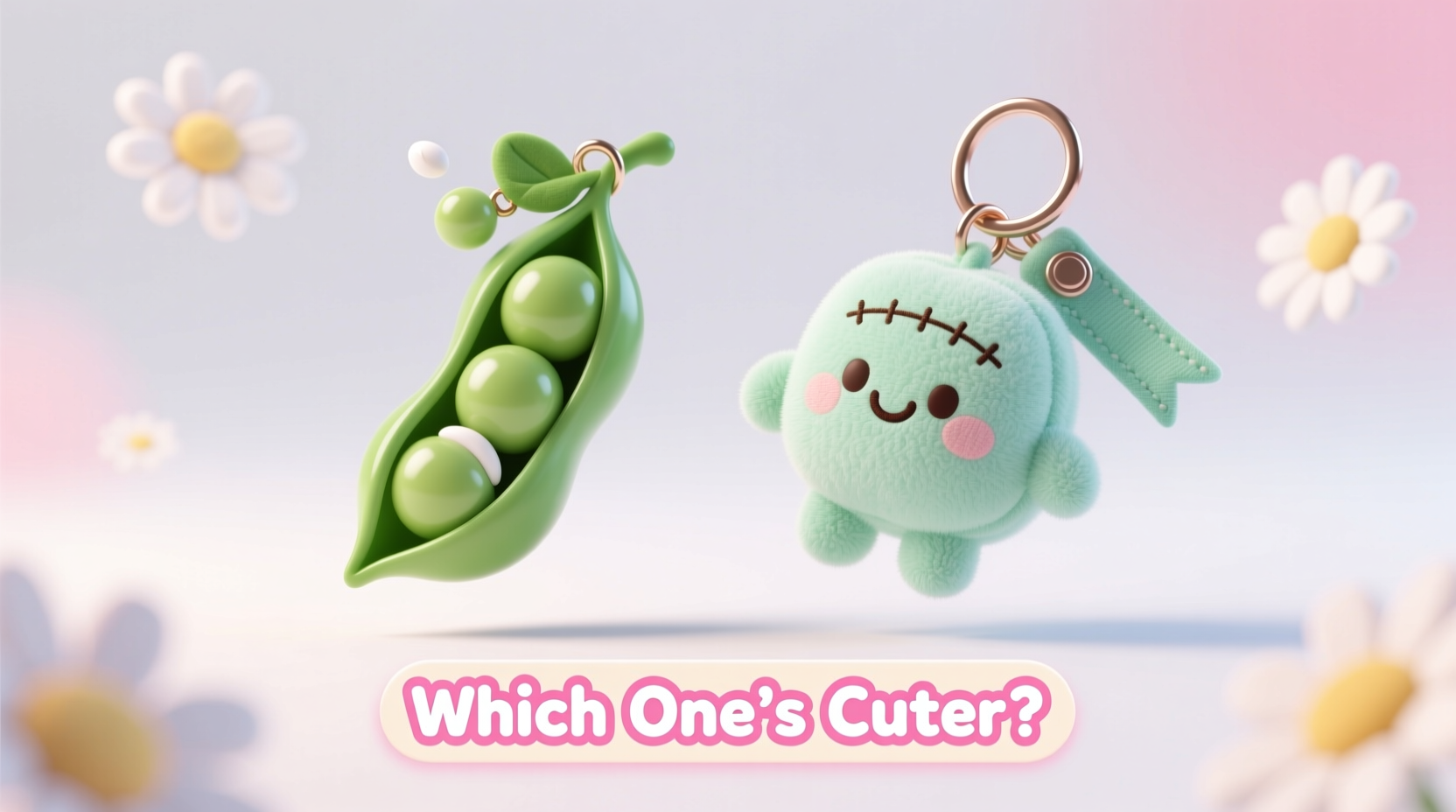 pea charm vs fabric keychain which one is actually cuter