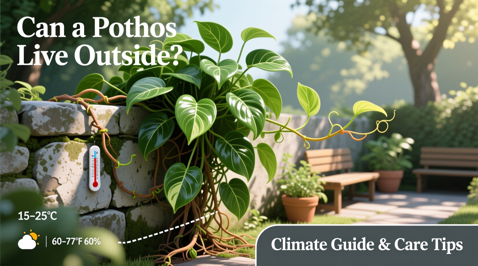 can a pothos live outside