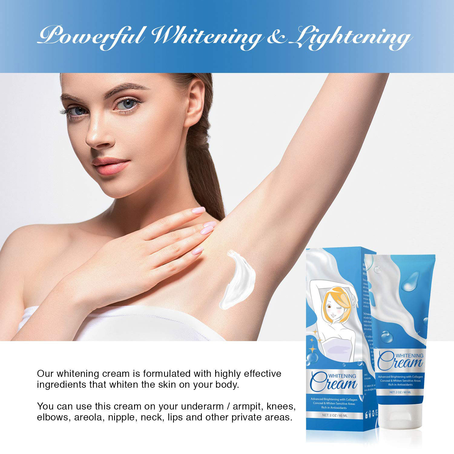 OEM Cosmetic Factory Wholesale Skin Care Underarm Whitening Cream