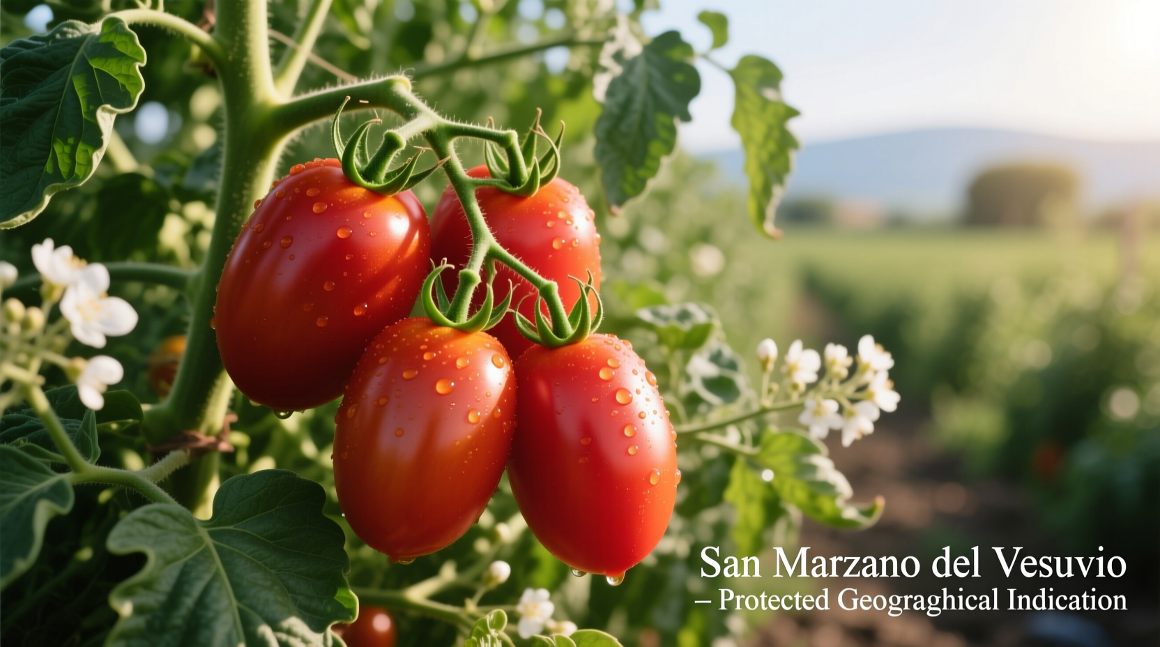 San Marzano tomatoes on vine in Campania region