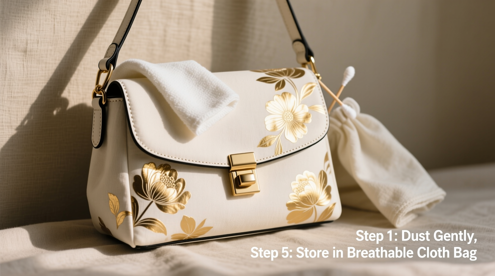 step by step guide to safely clean and preserve your printed light luxury shoulder bag