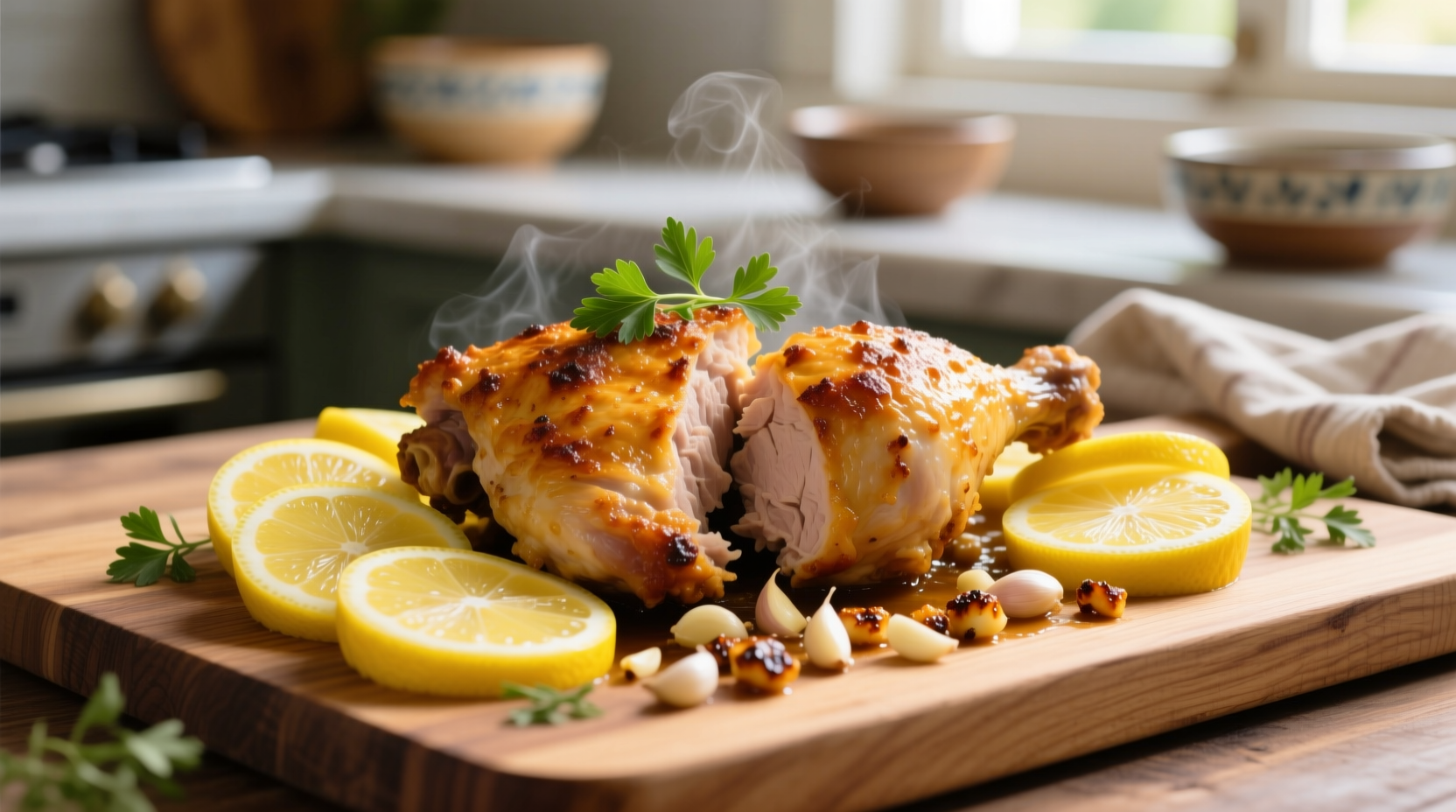 baked chicken with lemon and garlic