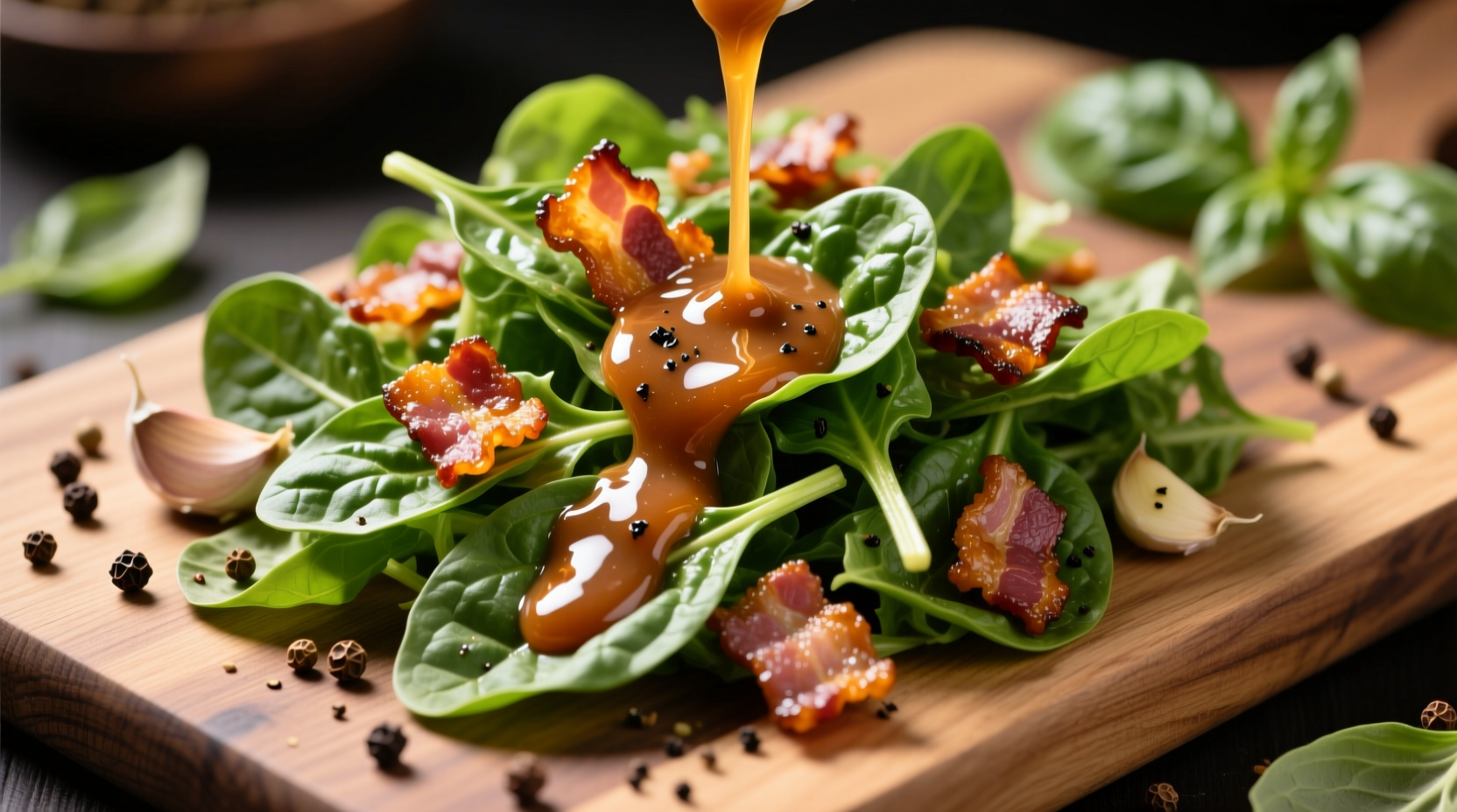 Perfect Spinach Salad with Hot Bacon Dressing Recipe