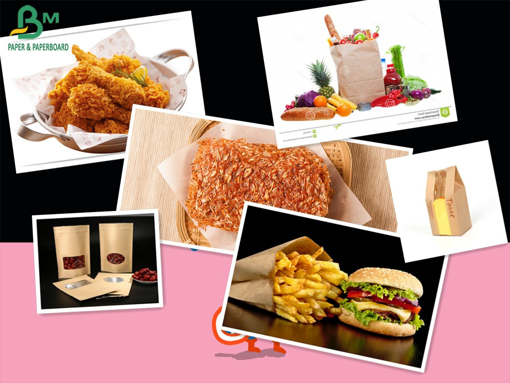 30gsm 40gsm MG Kraft Paper Single Light White Food Grade Greaseproof
