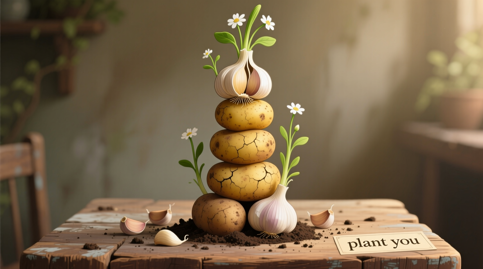 garlic potato stacks plant you