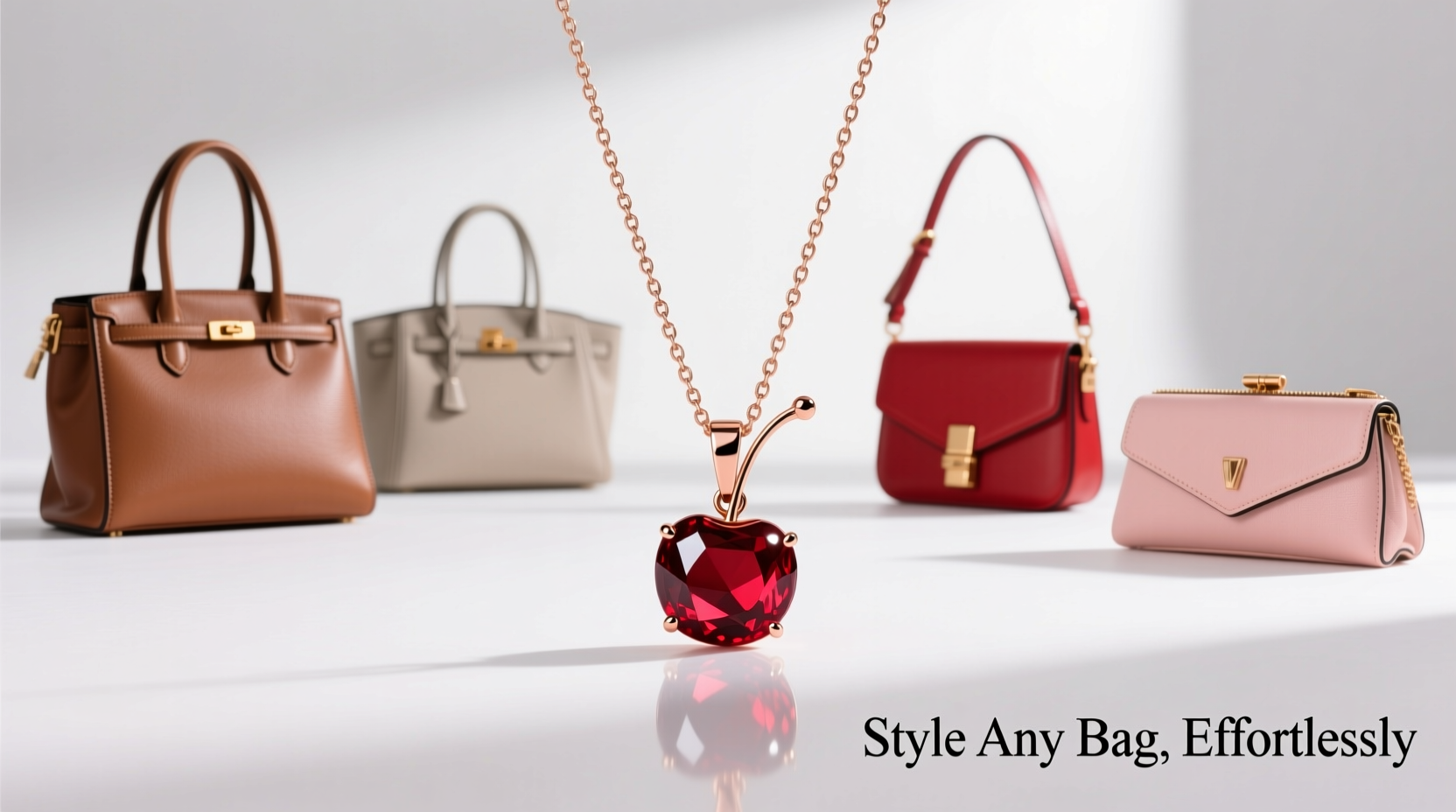 how to style a cherry pendant to complement every handbag type effortlessly