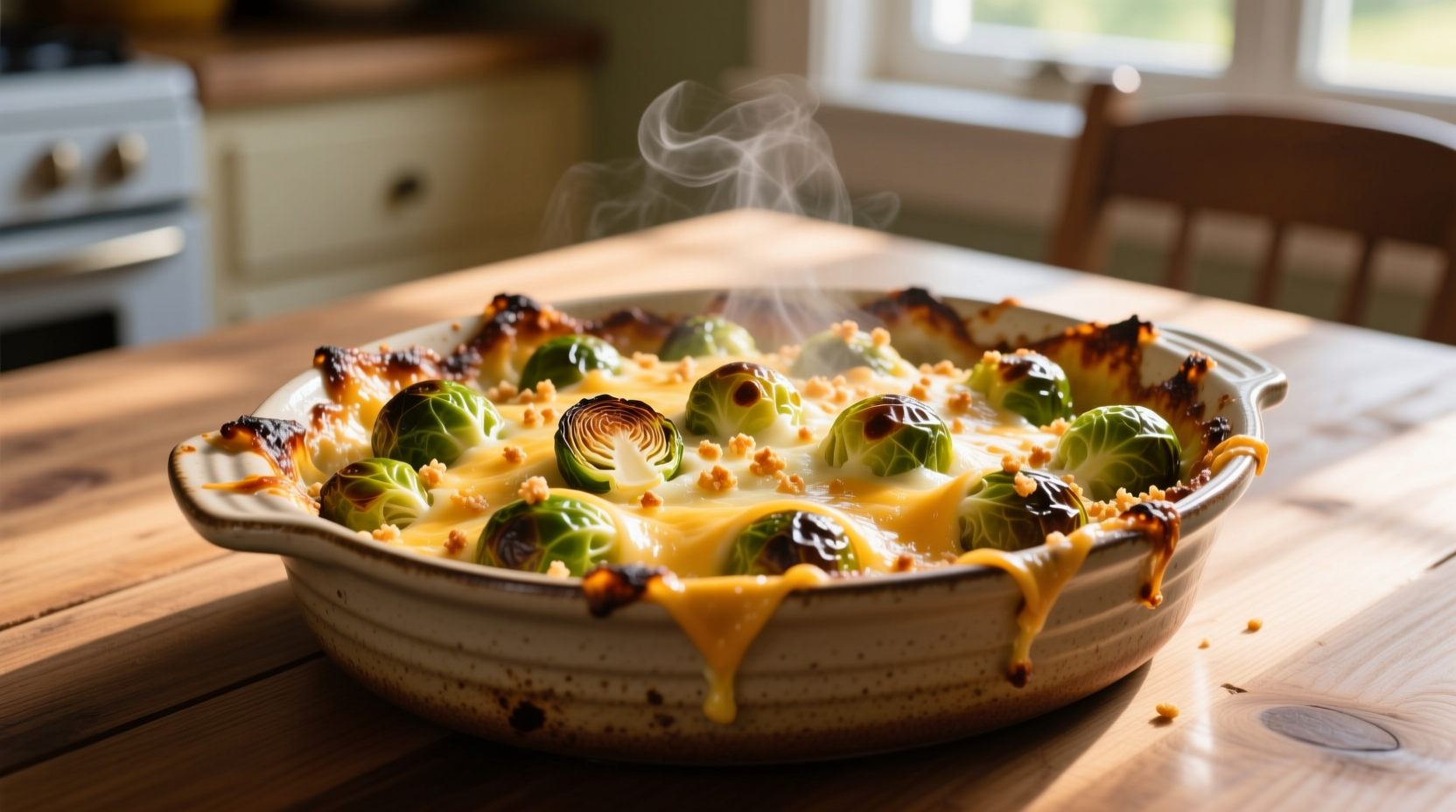 cheesy brussels sprouts bake