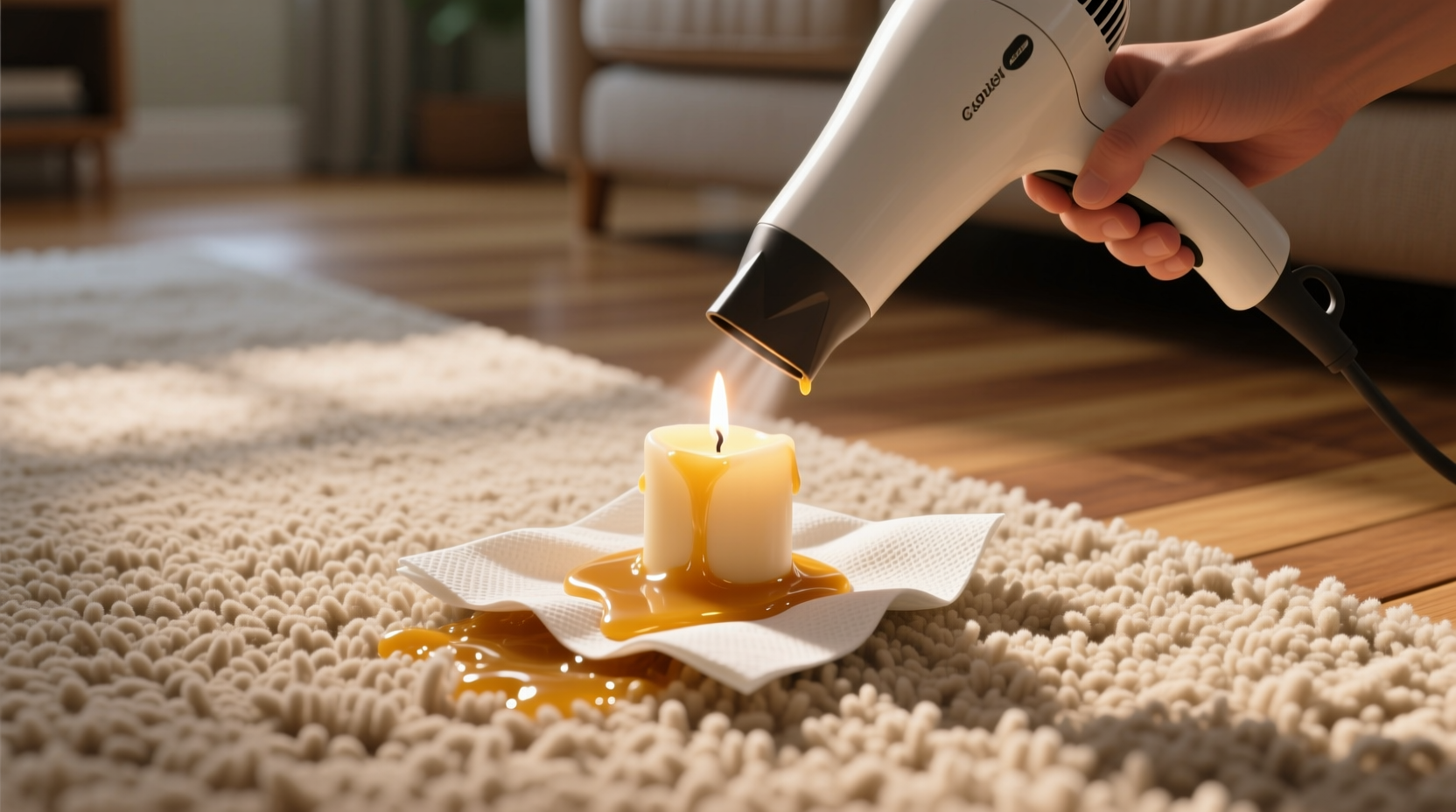 macgyver tip remove candle wax from carpet