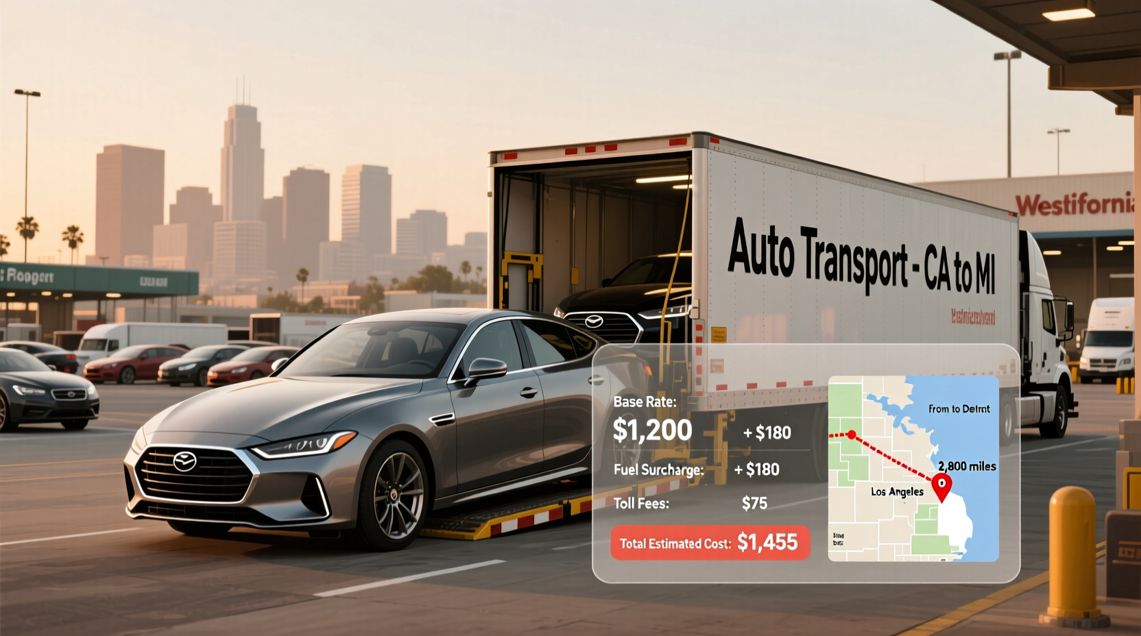 how much to ship a car from california to michigan