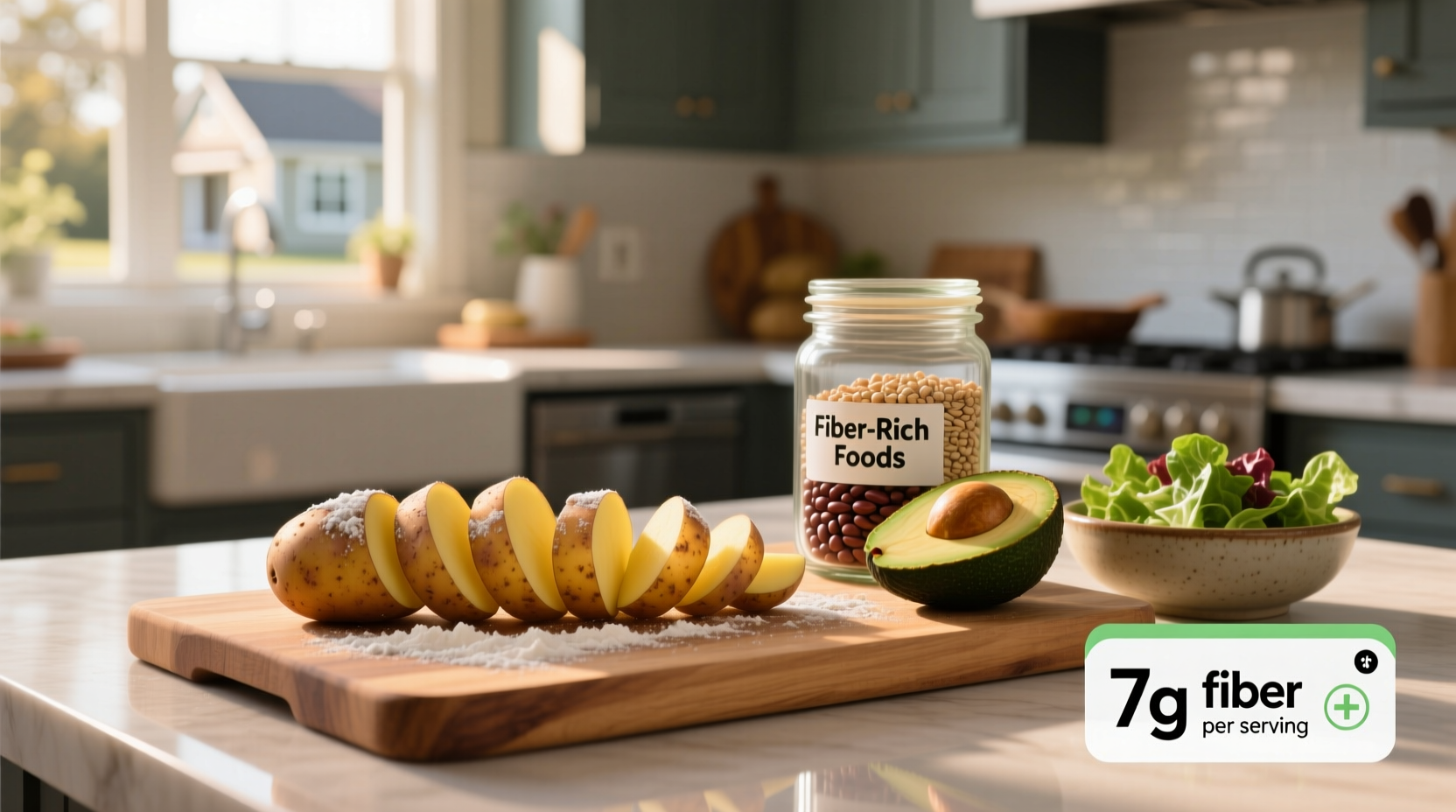 are potatoes high in fiber