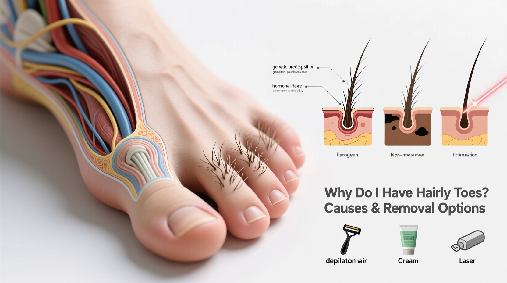 why do i have hairy toes causes removal options