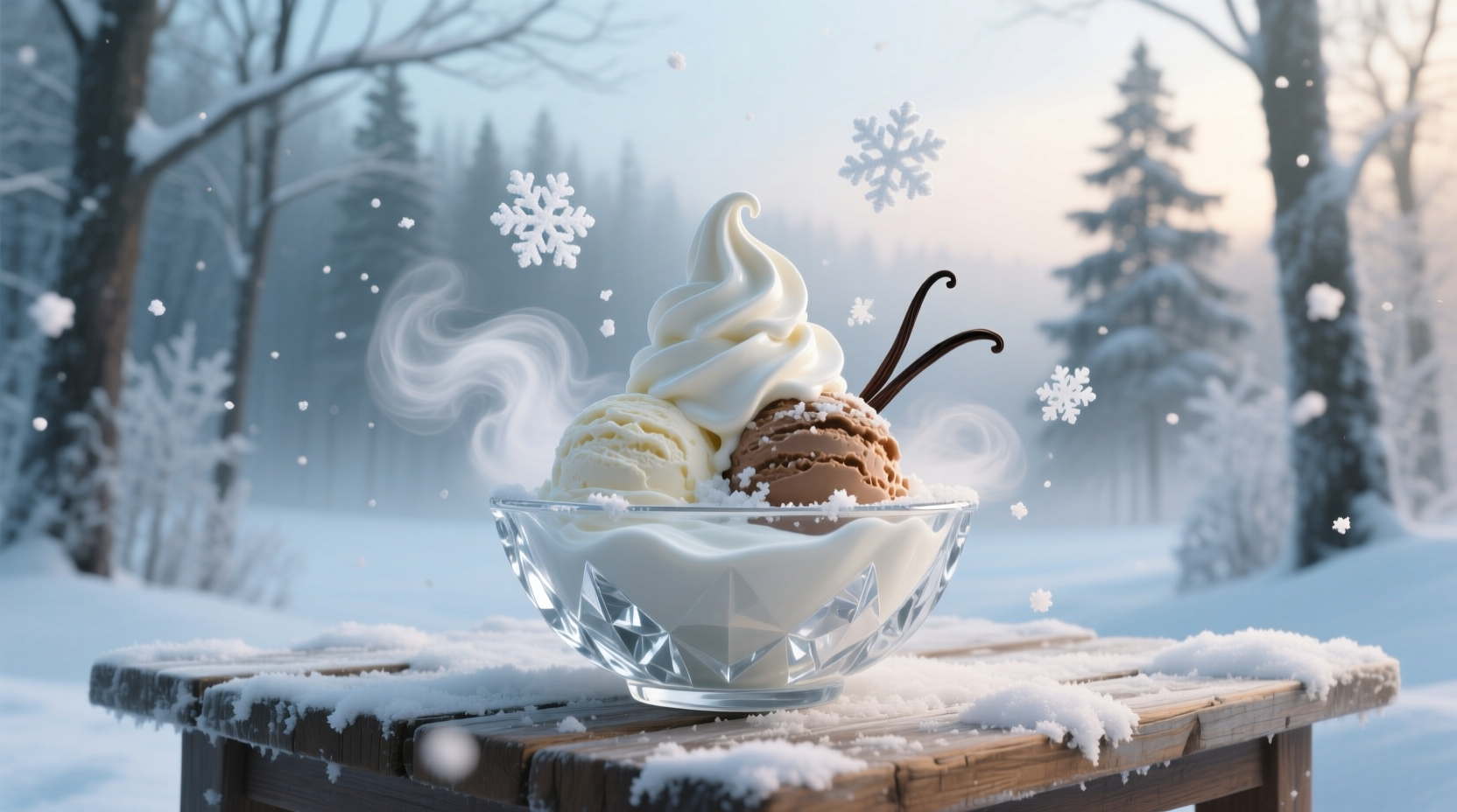 make instant four ingredient ice cream with snow
