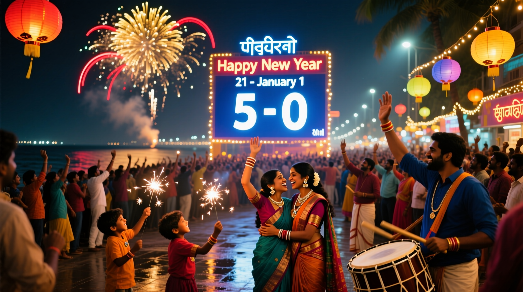 what time is new year in india