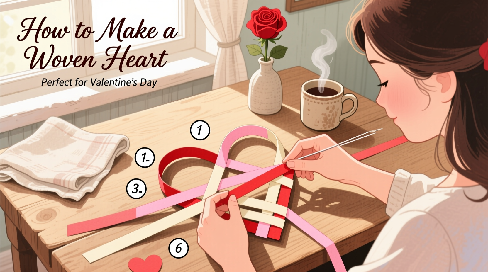 how to make a woven heart for valentines day