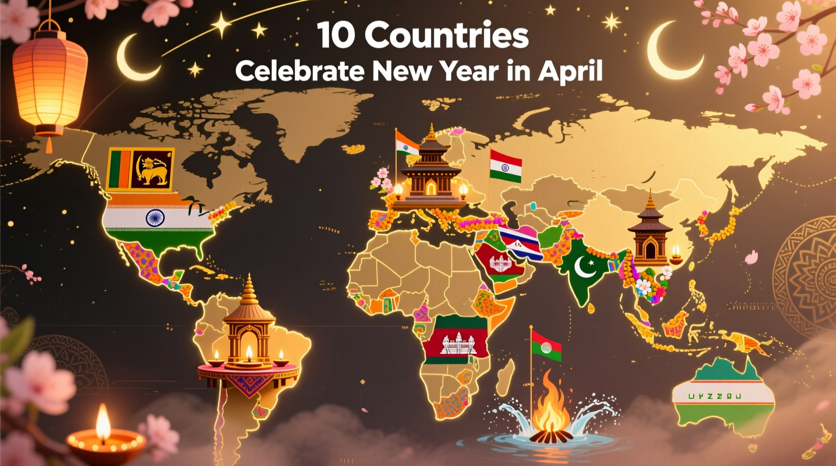 how many countries celebrate new year in april
