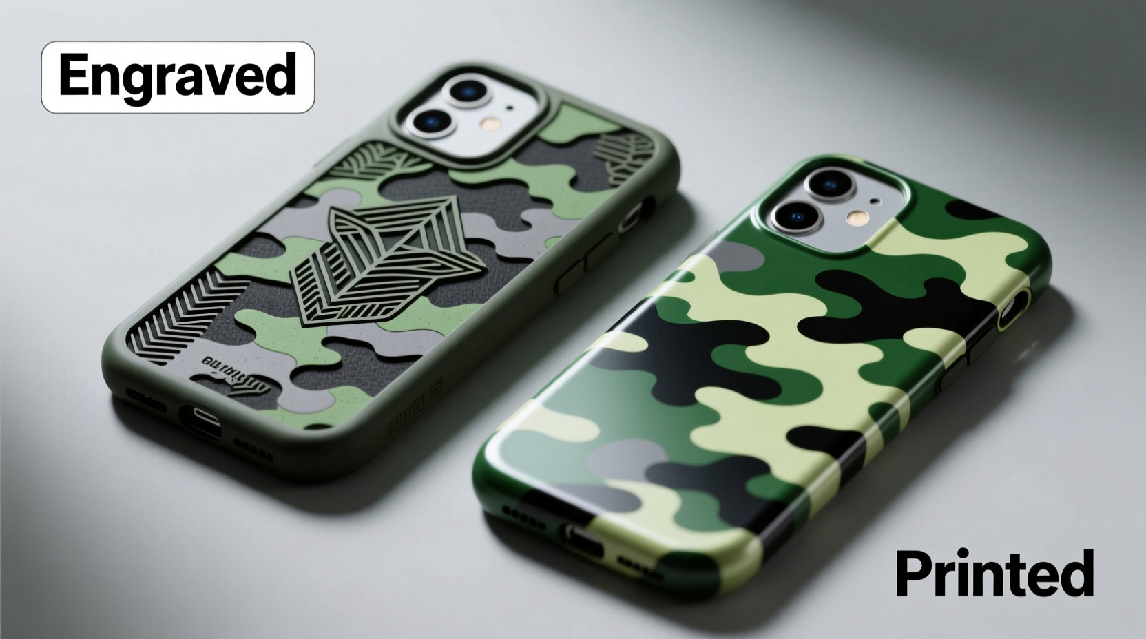 engraved vs printed camo phone case which one looks better and lasts longer