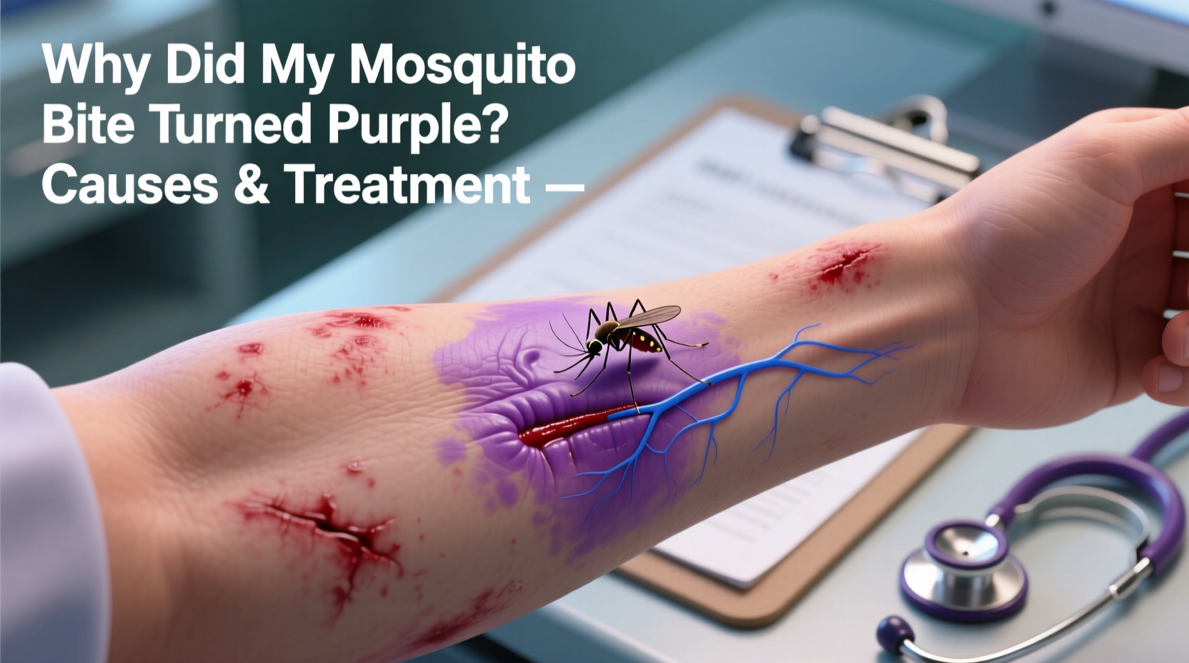 why did my mosquito bite turn purple causes treatment