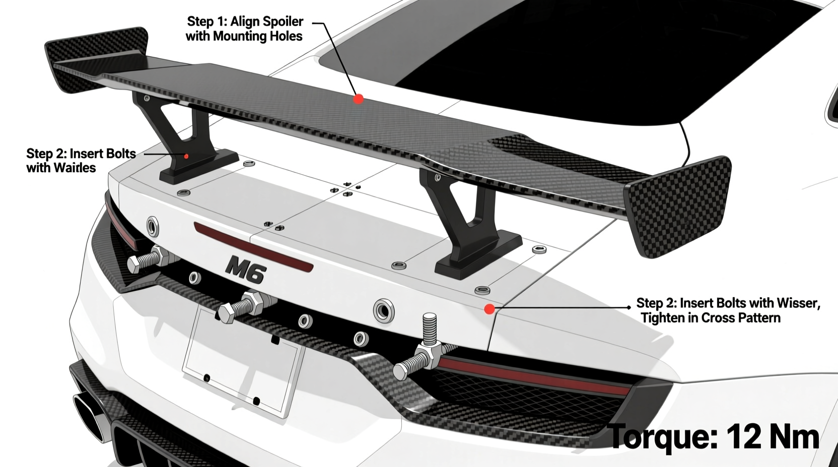 m6 carbon spoiler install