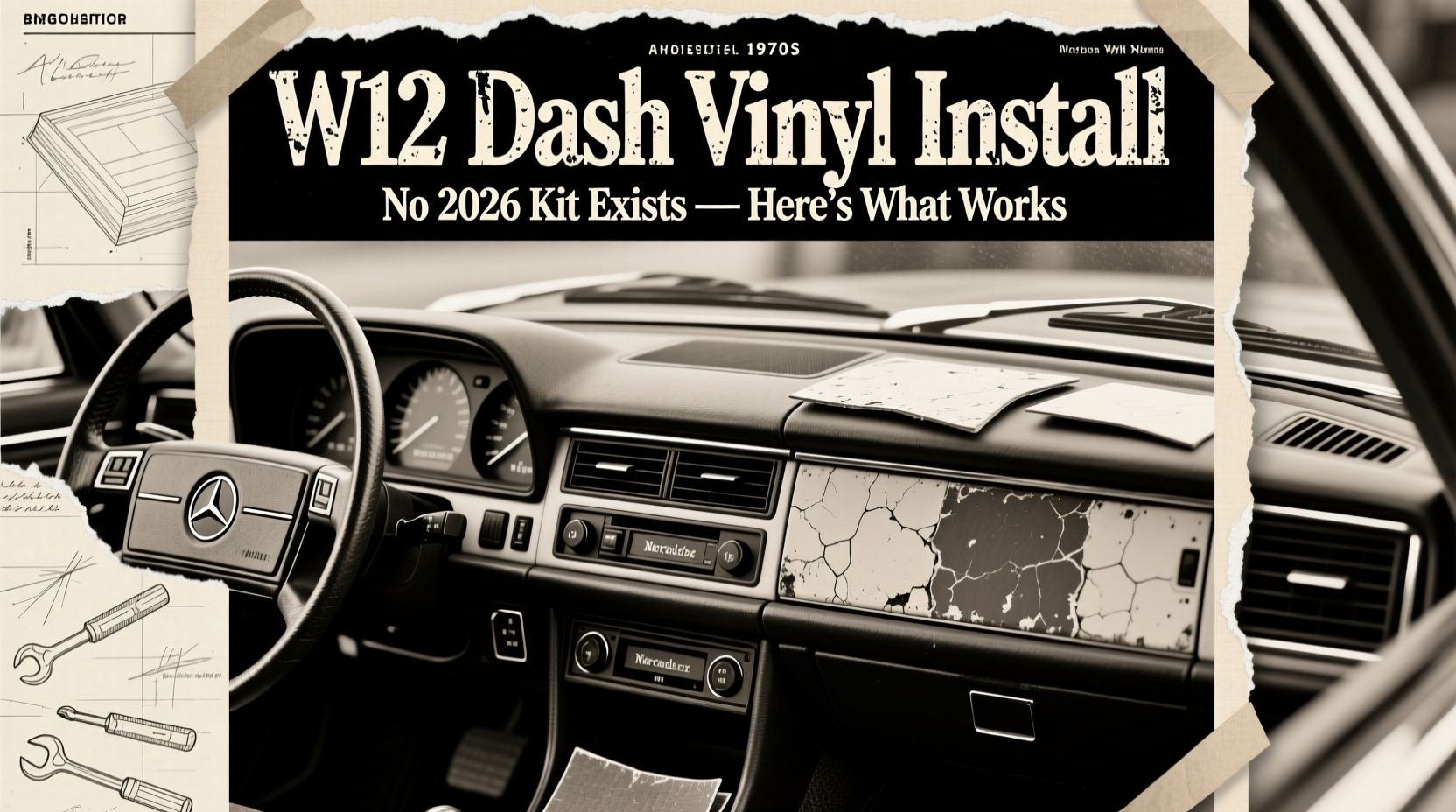 w123 dash vinyl install 2026