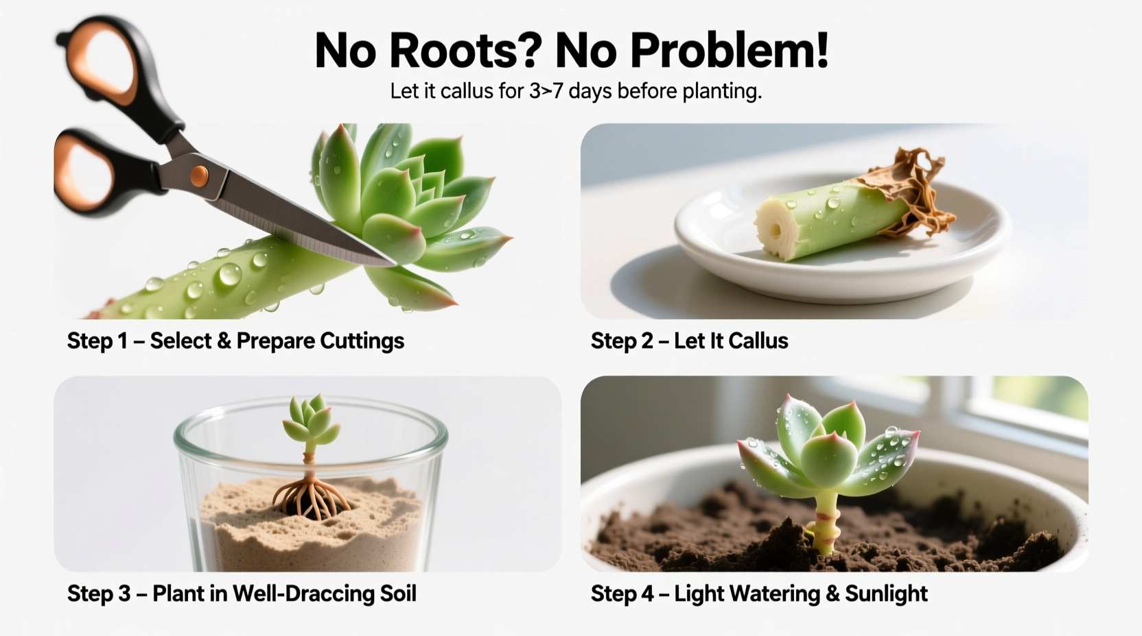 How to Plant Succulent Cuttings Without Roots