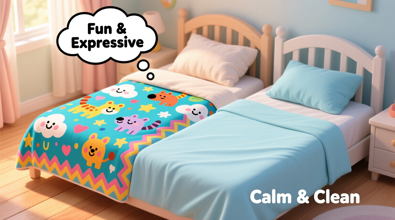 cartoon bedding vs solid is a fun print worth it or is simple better