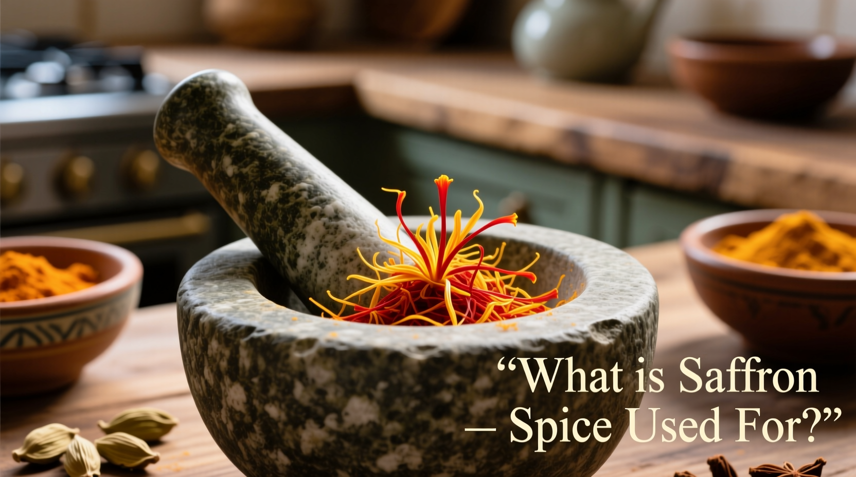 Safranfäden in traditionellem spanischem Paella