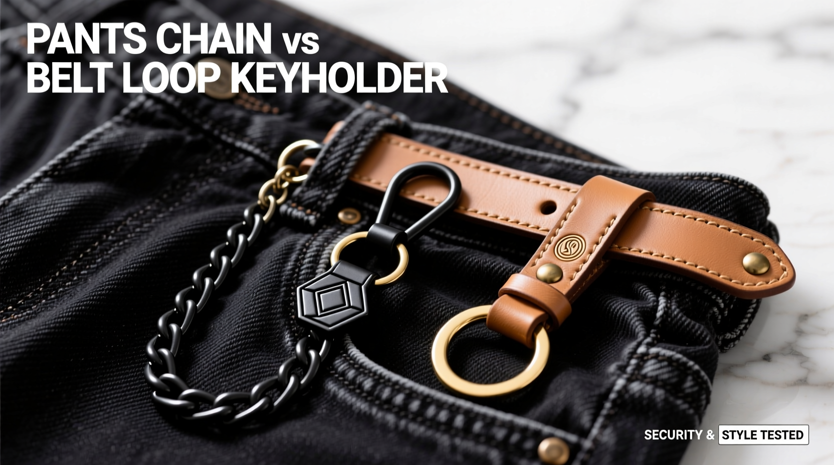 pants chain or belt loop keychain which key holder is actually more secure and stylish