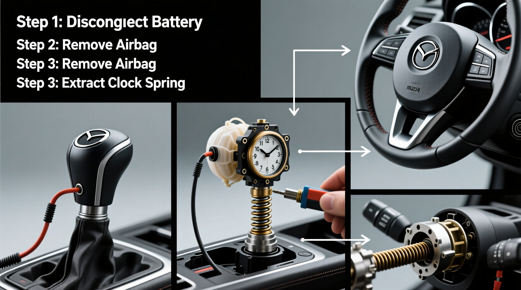 2014 mazda3 clock spring replace