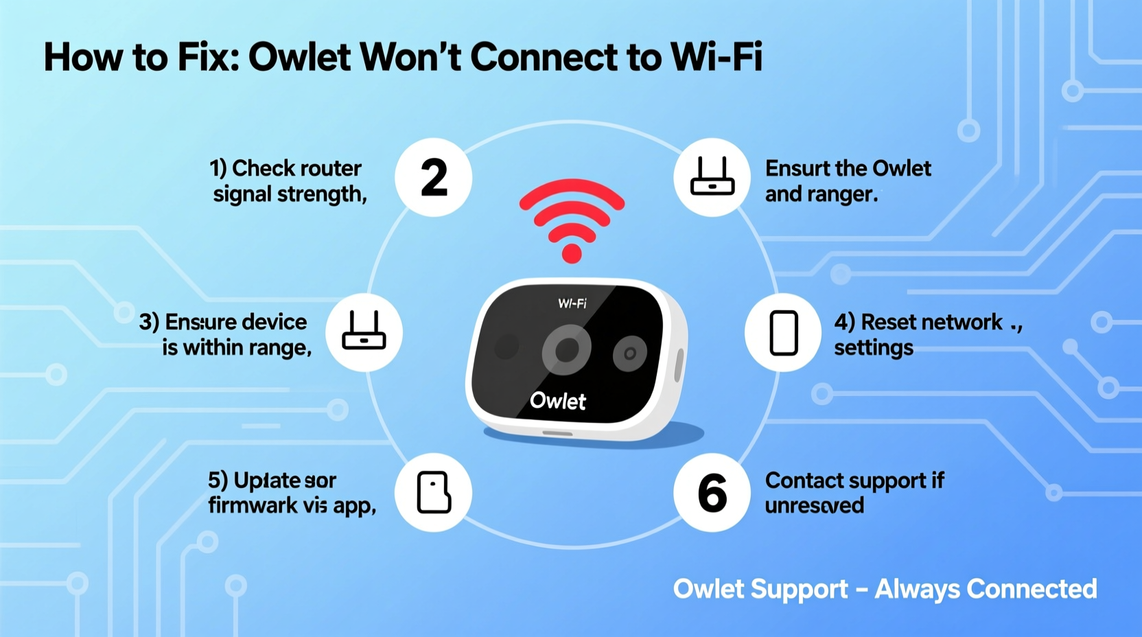 owlet wont connect to wifi troubleshooting solutions