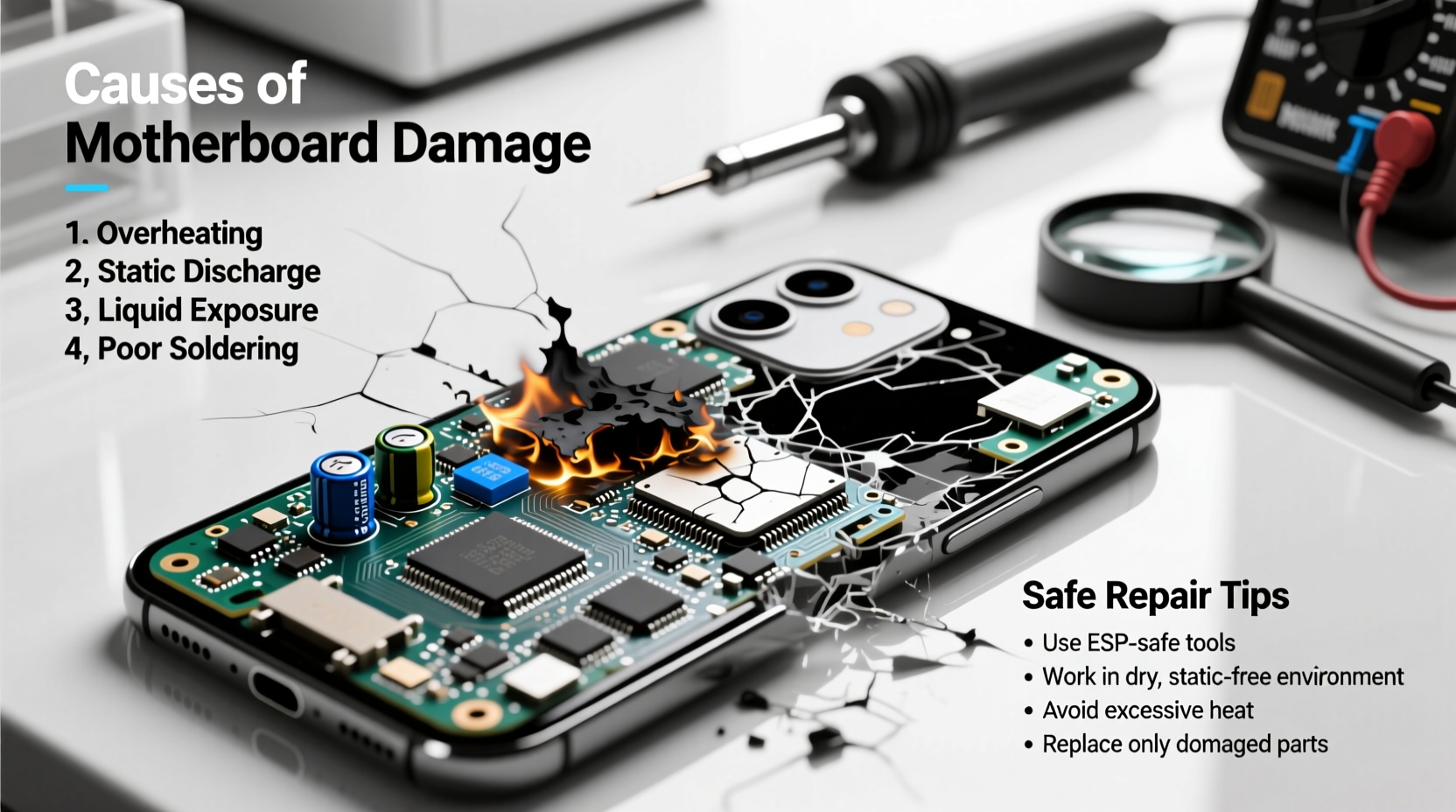 Picture of Understanding Mobile Phone Motherboard Damage Causes Risks And Safe ...