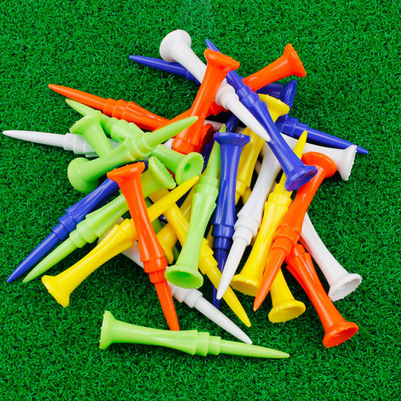 Unique shape wholesale 80mm multi color plastic golf tee accessories for golf course