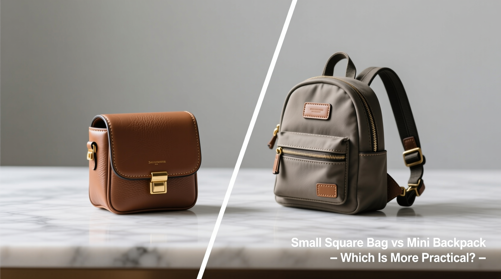 small square bag vs mini backpack which is actually more practical