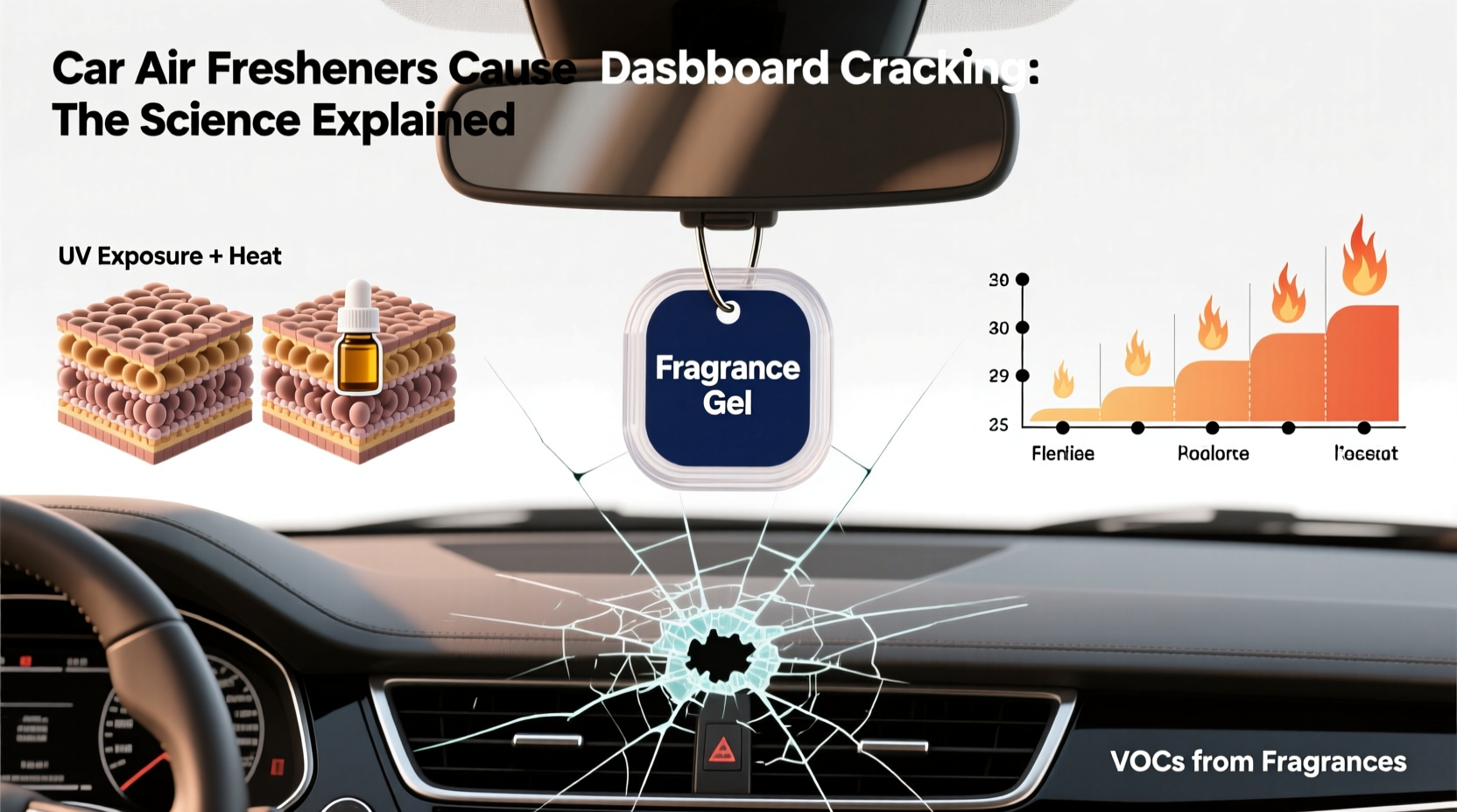 why cars perfume cracks dashboards