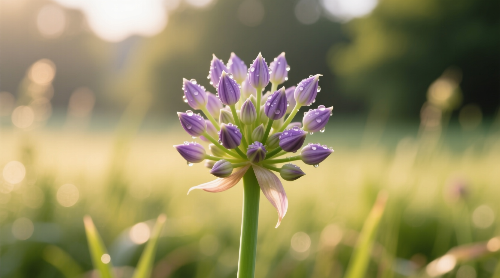 Close-up of walking onion with topset bulblets
