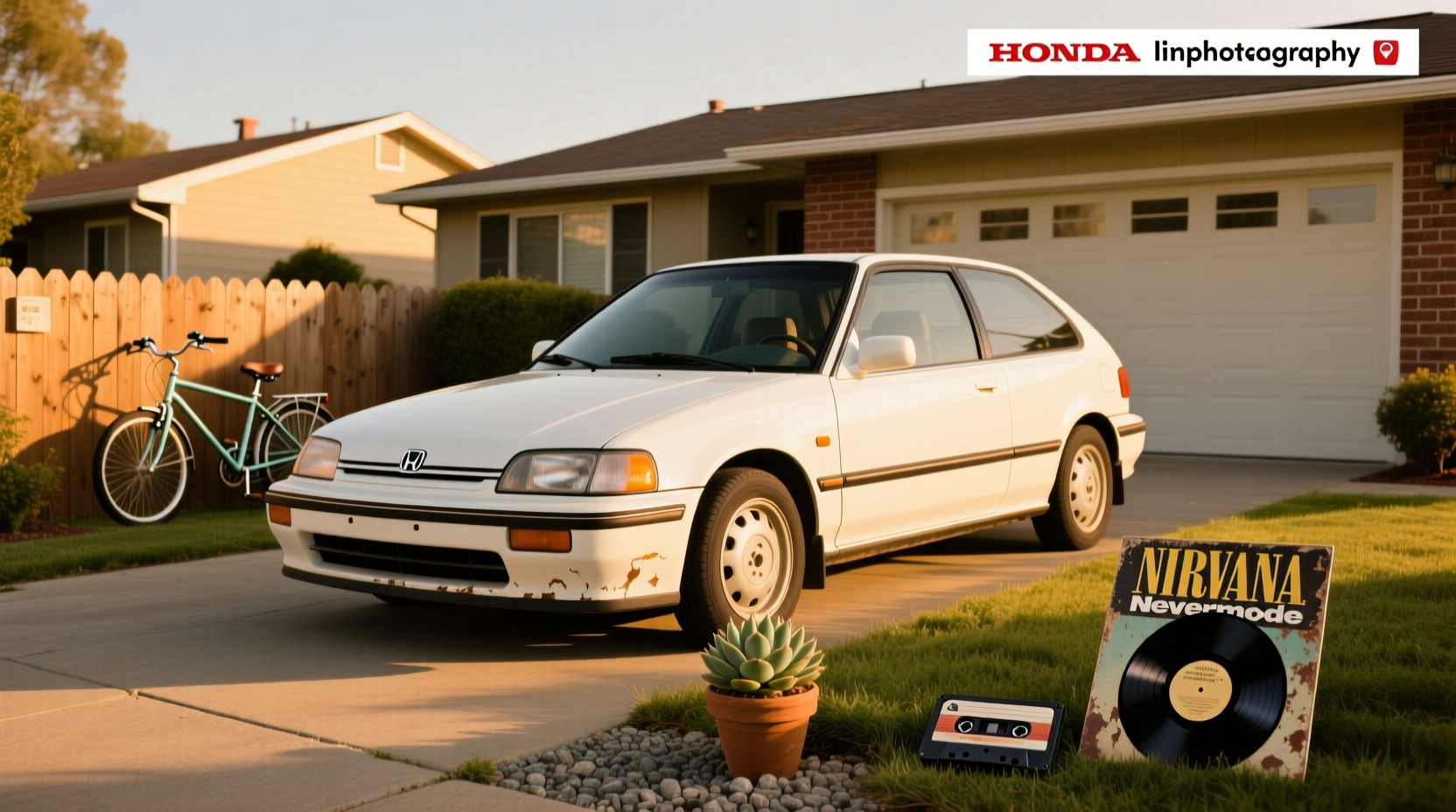 1992 Honda Civic hatchback in original condition on city street