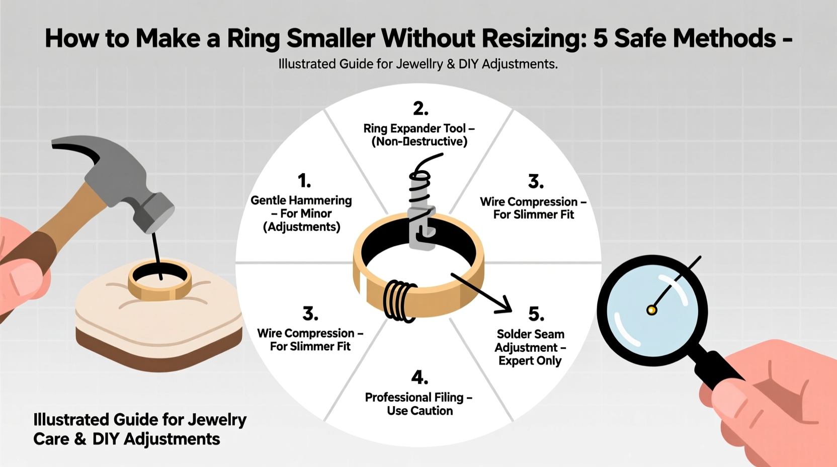 Shrink the fit, not the ring: five clever ways to tighten without cutting or recasting
