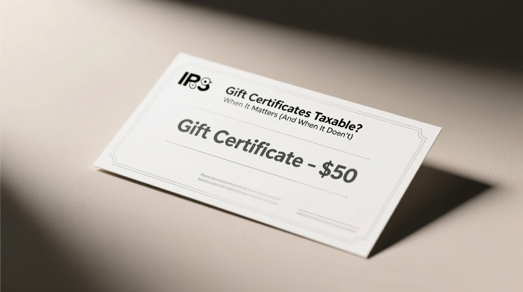 gift certificates taxable when it matters and when it doesn t