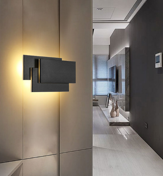 Aluminum white wall lamp indoor hotel wall lamp decorative led source for Corridor background wall