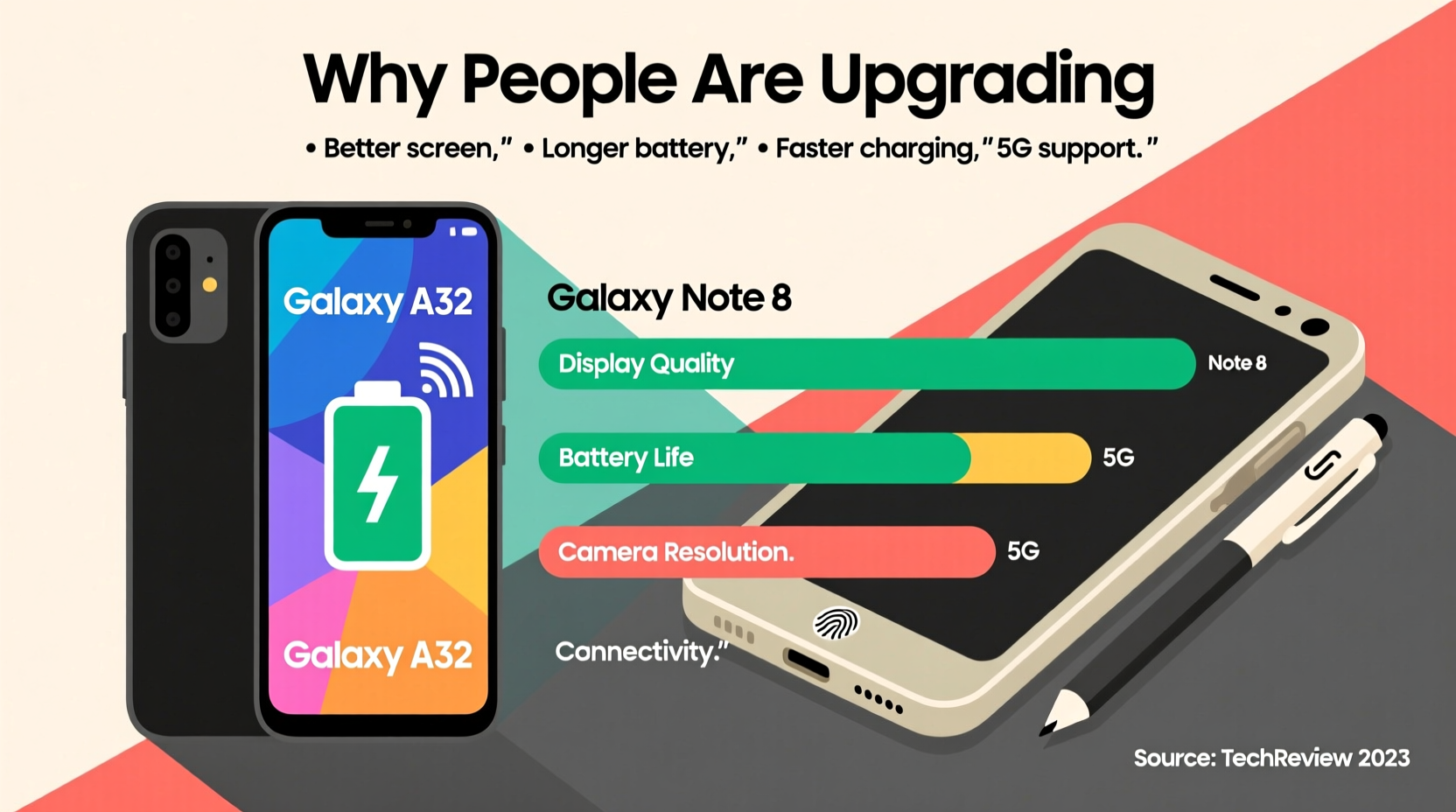 is the samsung galaxy a32 actually better than the note 8 why are people upgrading