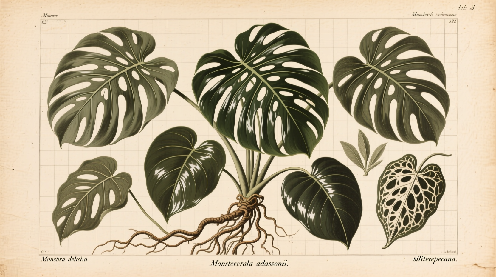 monstera deliciosa painting Botanical Illustration Monstera Deliciosa (Print Only) Art Print by Mantika  Studio