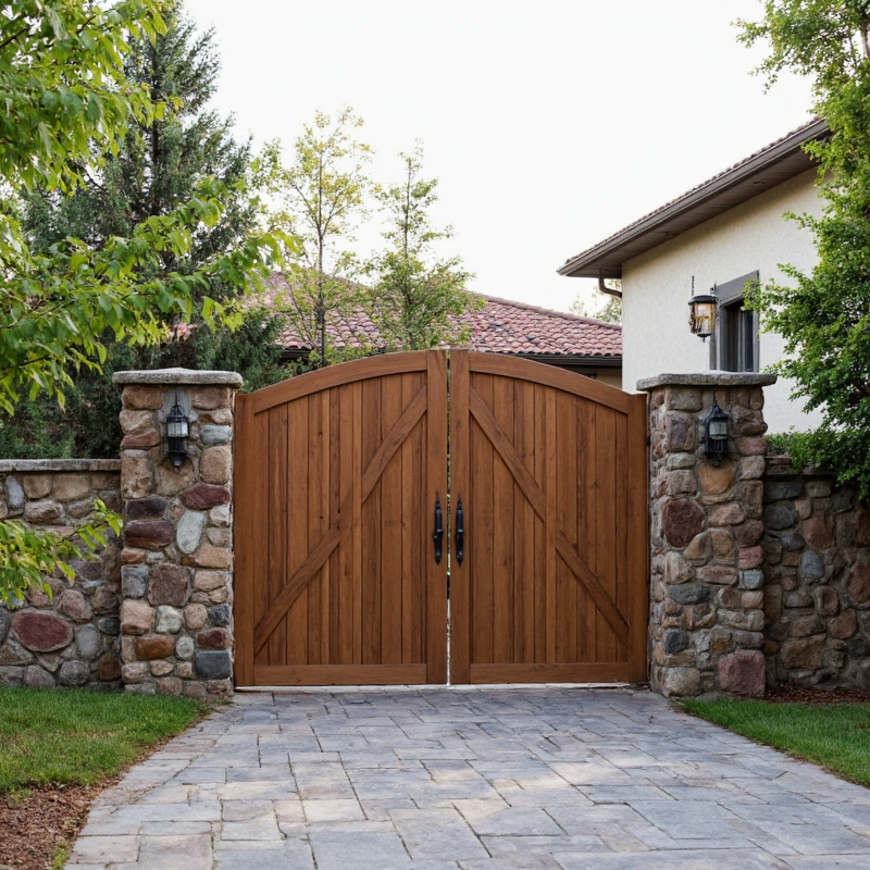 Driveway Gates for Style, application: gate, featuring intricate wrought iron design and elegant curves.