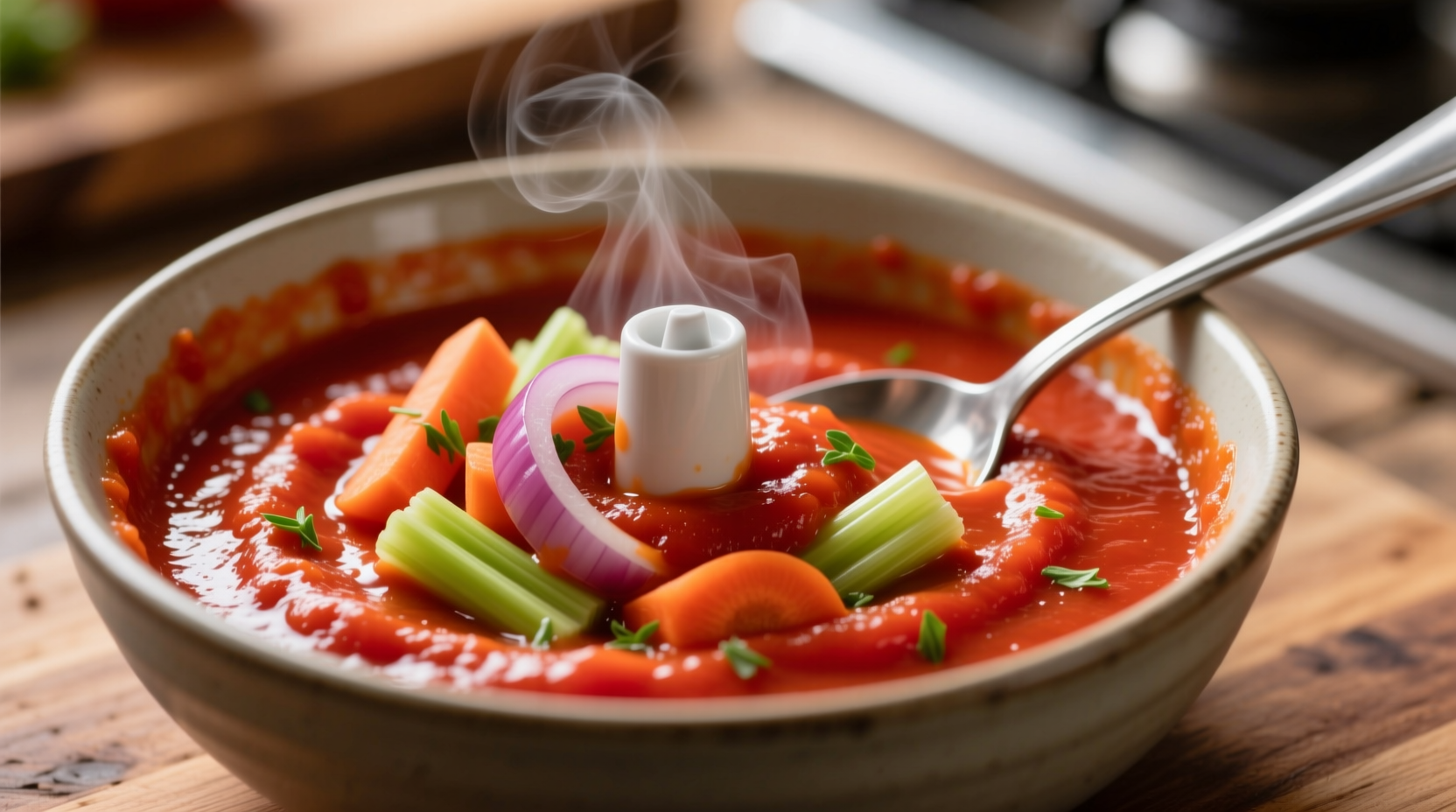 puree veggies for a quicker thicker tomato sauce