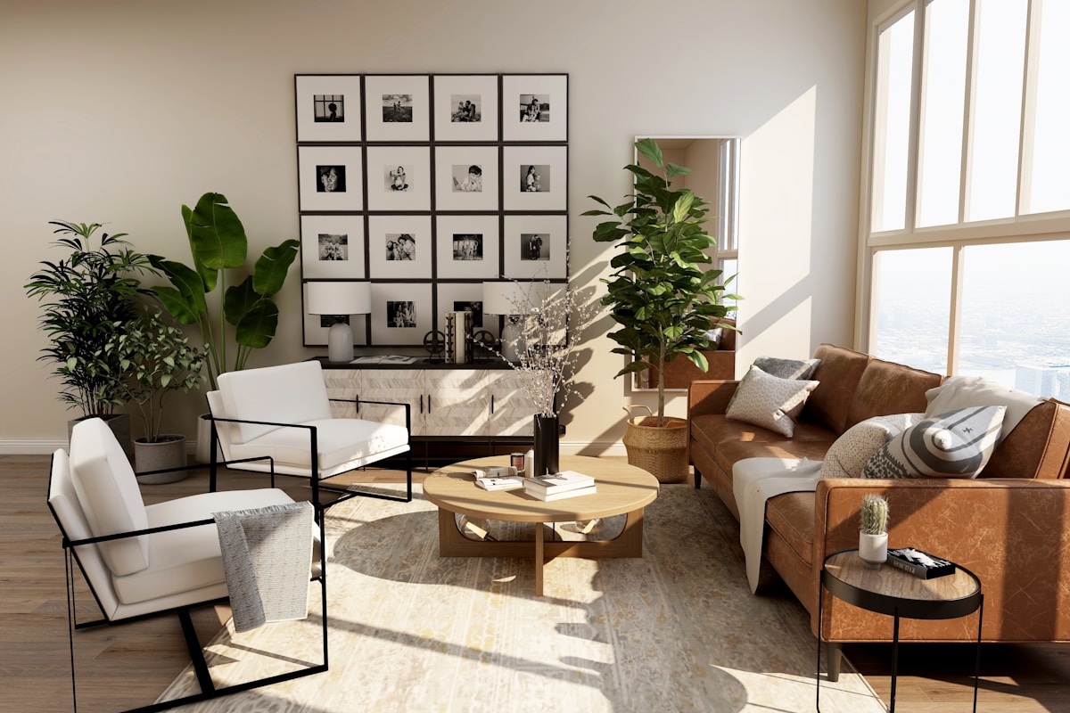 Bedroom with warm layered textures and multiple lighting sources creating ambient glow