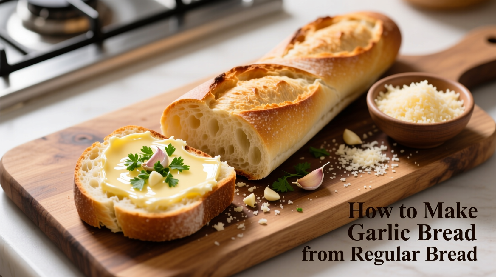 How to Make Garlic Bread from Regular Bread in 25 Minutes