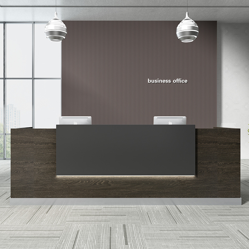 Light Luxury Glossy Office Counter Table Commercial Reception Desk
