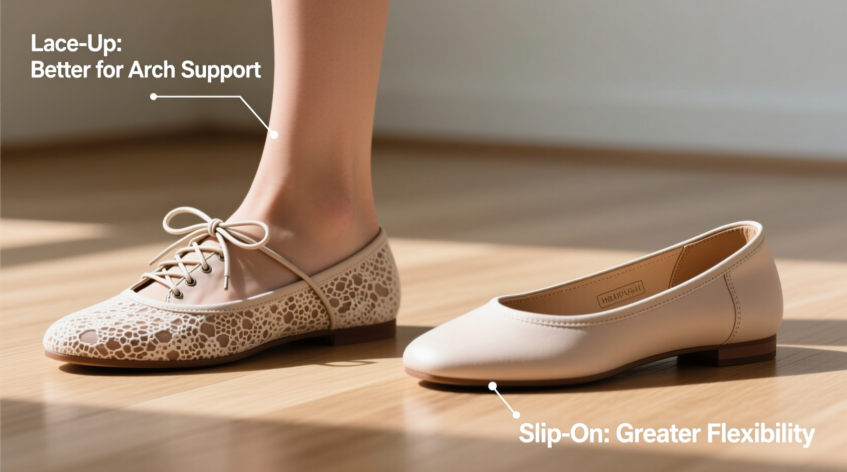 lace up vs slip on ballet flats which style is actually better for your feet